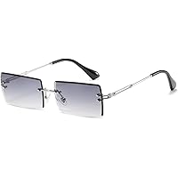 Amazon.com: BAWUYI 90s 2000s Rectangle Rimless Sunglasses Women